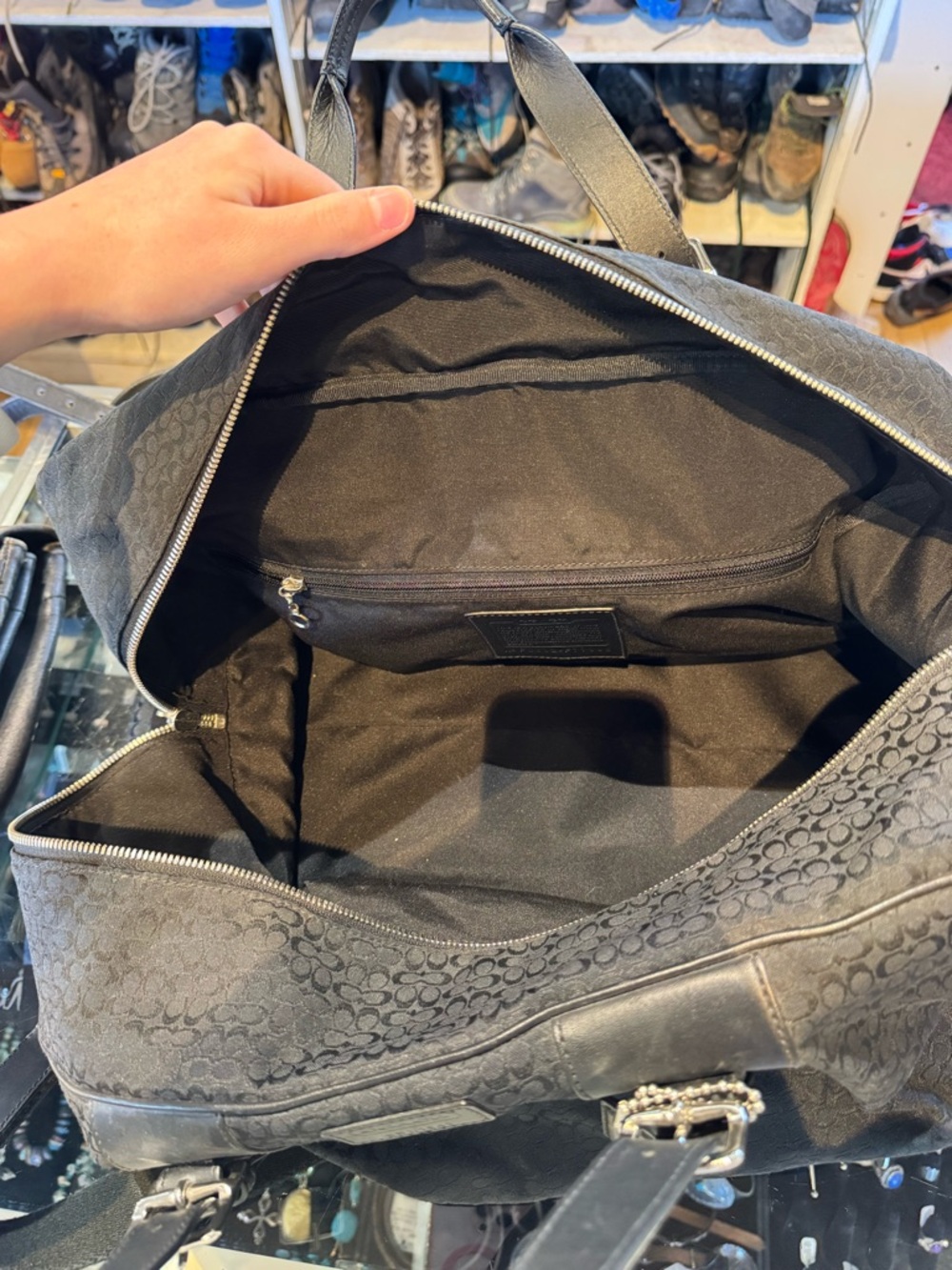 Coach Black Signature Duffel Bag - Picture 3 of 4